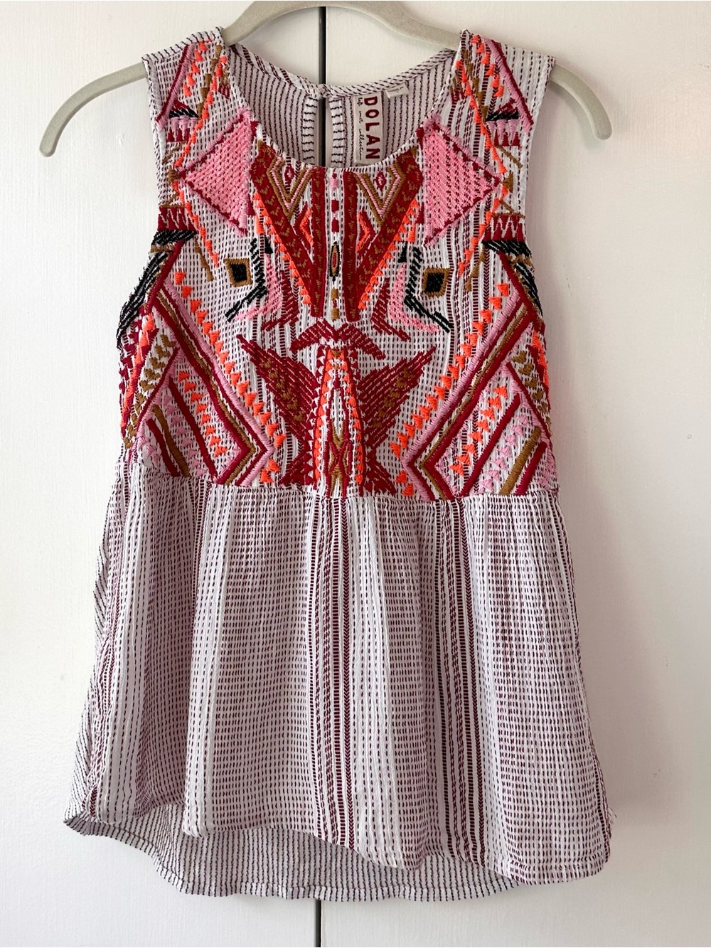 DOLAN Anthropologie Embroidered Sleeveless Top Size Small